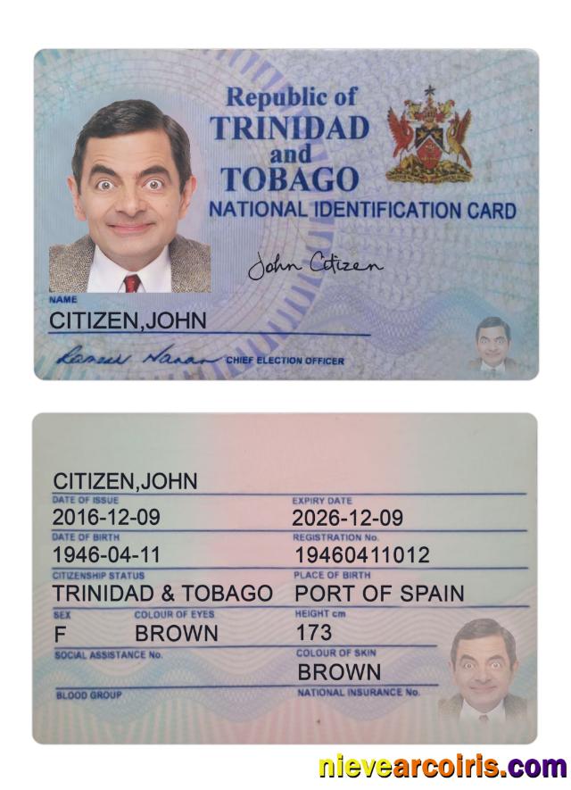 Trinidad and Tobago ID card 2016-present